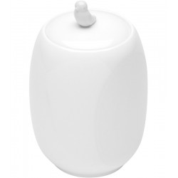 Pote Porcelana Com Tampa Birds Branco 12x10x17cm